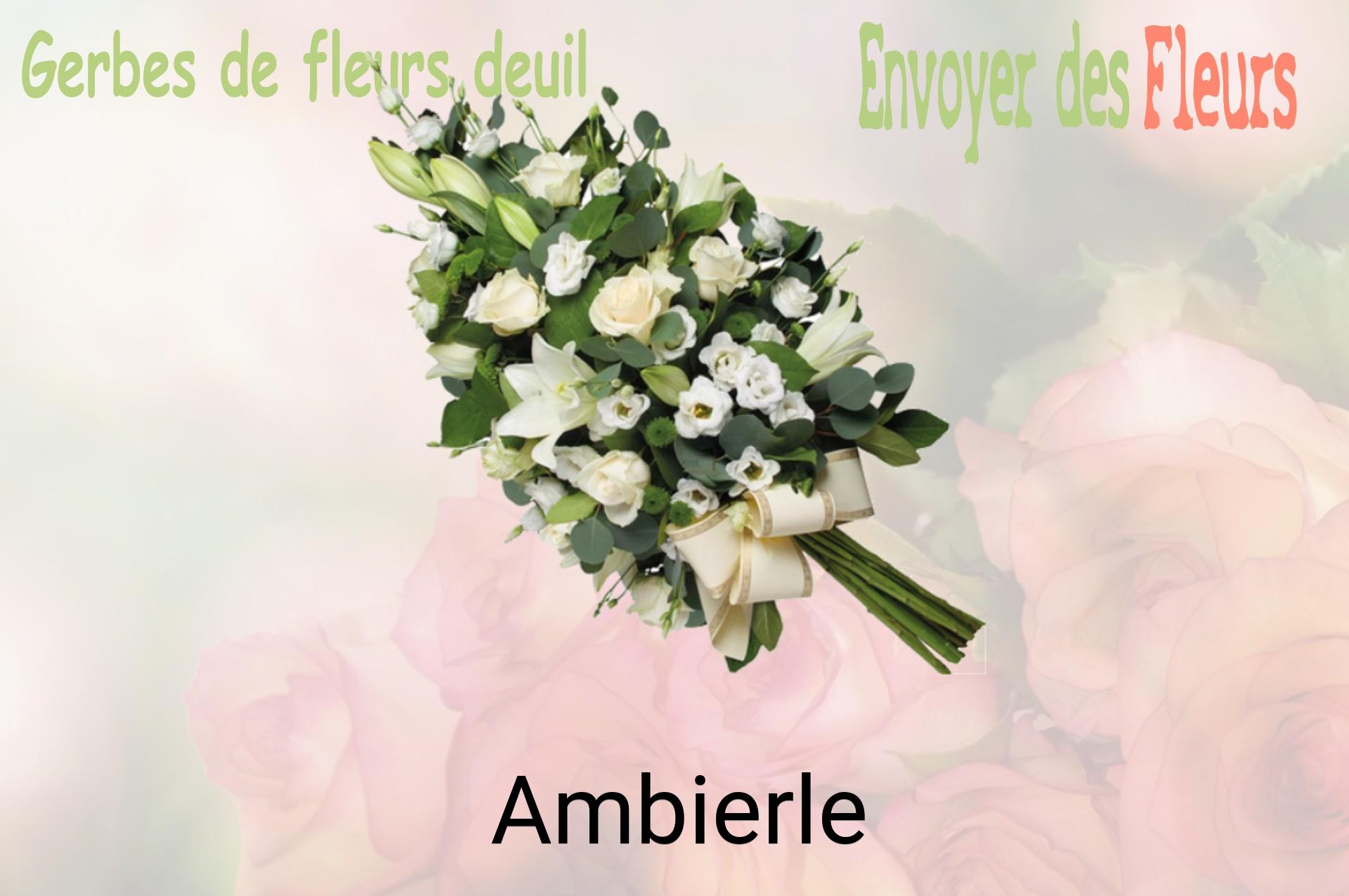 Gerbe de fleurs de deuil livrée à Ambierle